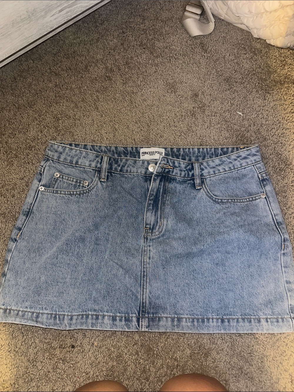 Princess Polly Light Blue Denim Mini Skirt sz 10